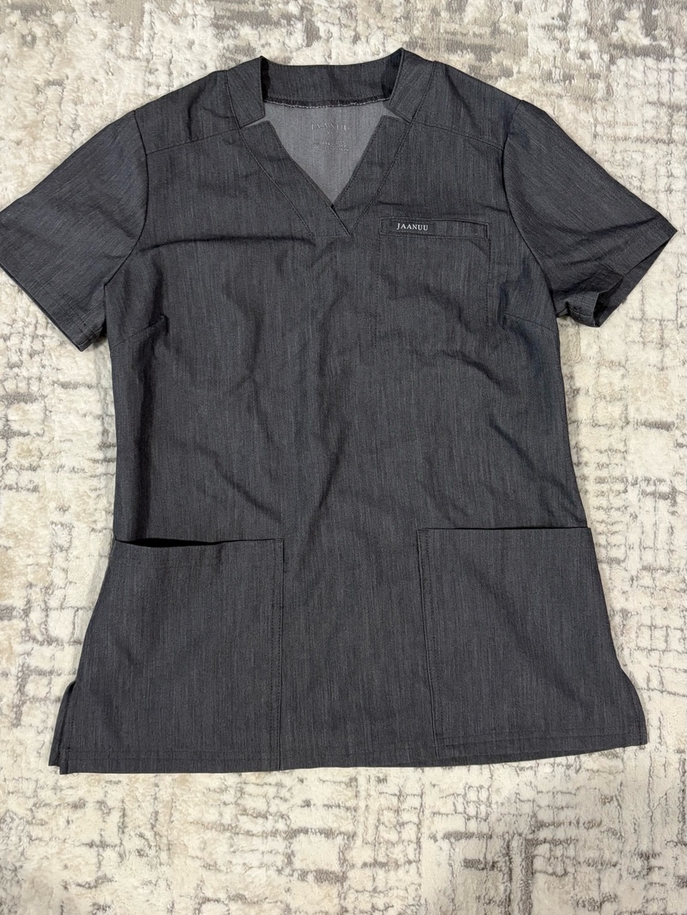 Jaanuu Dark Charcoal V-Neck Scrub Tunic